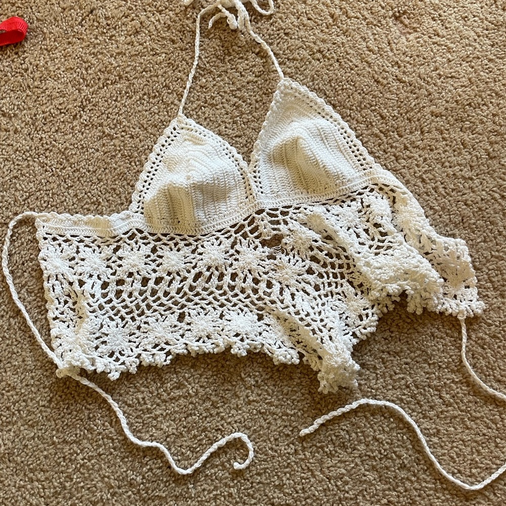 White cropped tank top from Thailand